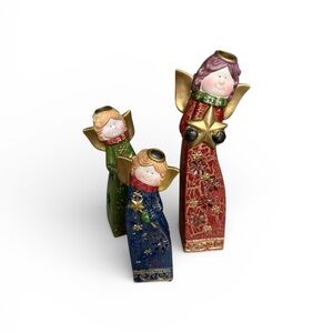Christmas Angels set of 3 tea light candle holders